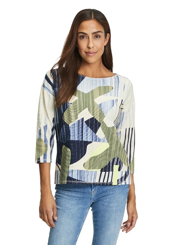 Betty Barclay Patterned Rib Knit Top, Multi Branded Knit Top