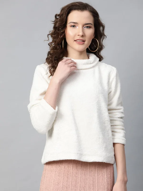White High Neck Faux Fur Sweatshirt Hoodie with Hem Frayed Vintage Worn Hoodie with Hem Frayed Vintage Worn White High Neck Faux Fur Sweatshirt Hoodie with Hem Frayed Vintage Worn Hoodie with Hem Frayed Vintage Worn
