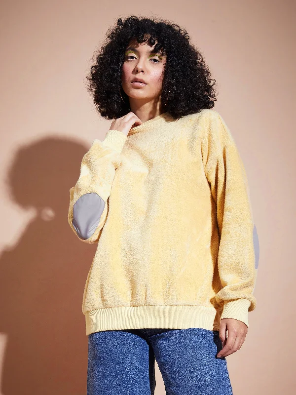 Women Fawn Elbow Patch Fur Round Neck Sweatshirt Hoodie with Typography Text Message Hoodie with Typography Text Message Women Fawn Elbow Patch Fur Round Neck Sweatshirt Hoodie with Typography Text Message Hoodie with Typography Text Message