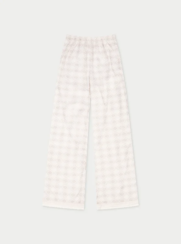 EMBLEM PRINT WIDE LEG TROUSERS - BEIGE Trousers fashionable chic Trousers fashionable chic EMBLEM PRINT WIDE LEG TROUSERS - BEIGE Trousers fashionable chic Trousers fashionable chic