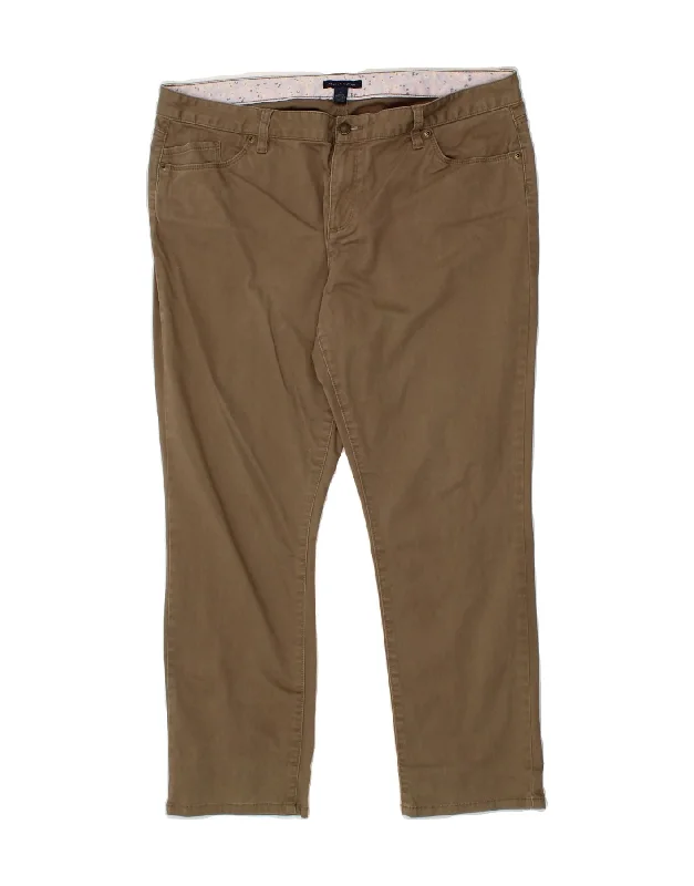 TOMMY HILFIGER Womens Slim Casual Trousers US 16 2XL W38 L27 Brown Cotton Trousers Winter Warm Trousers Winter Warm TOMMY HILFIGER Womens Slim Casual Trousers US 16 2XL W38 L27 Brown Cotton Trousers Winter Warm Trousers Winter Warm