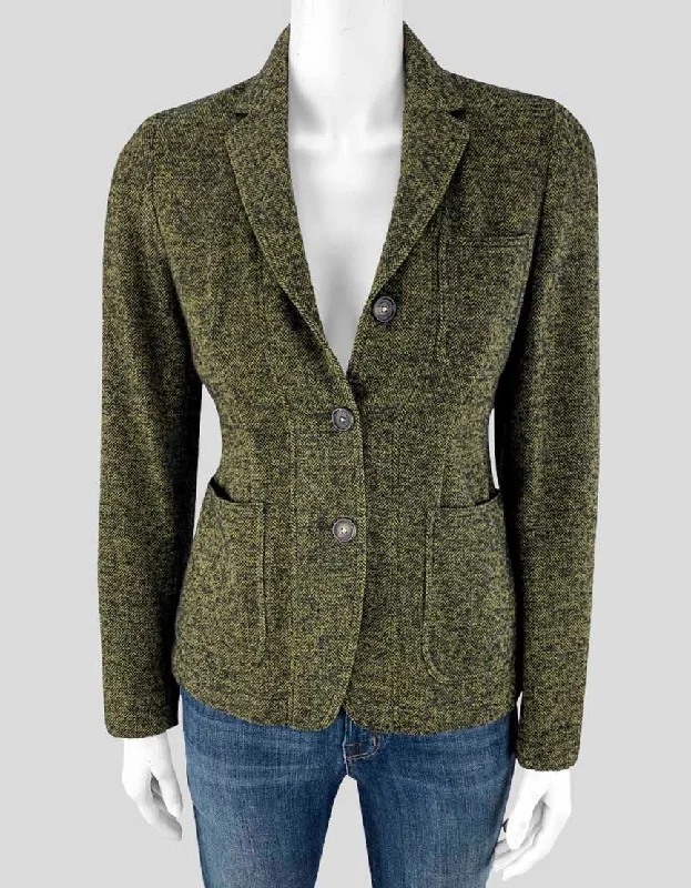 Massimo Alba Olive Tweed Blazer 2US Women's Stripe Blazer