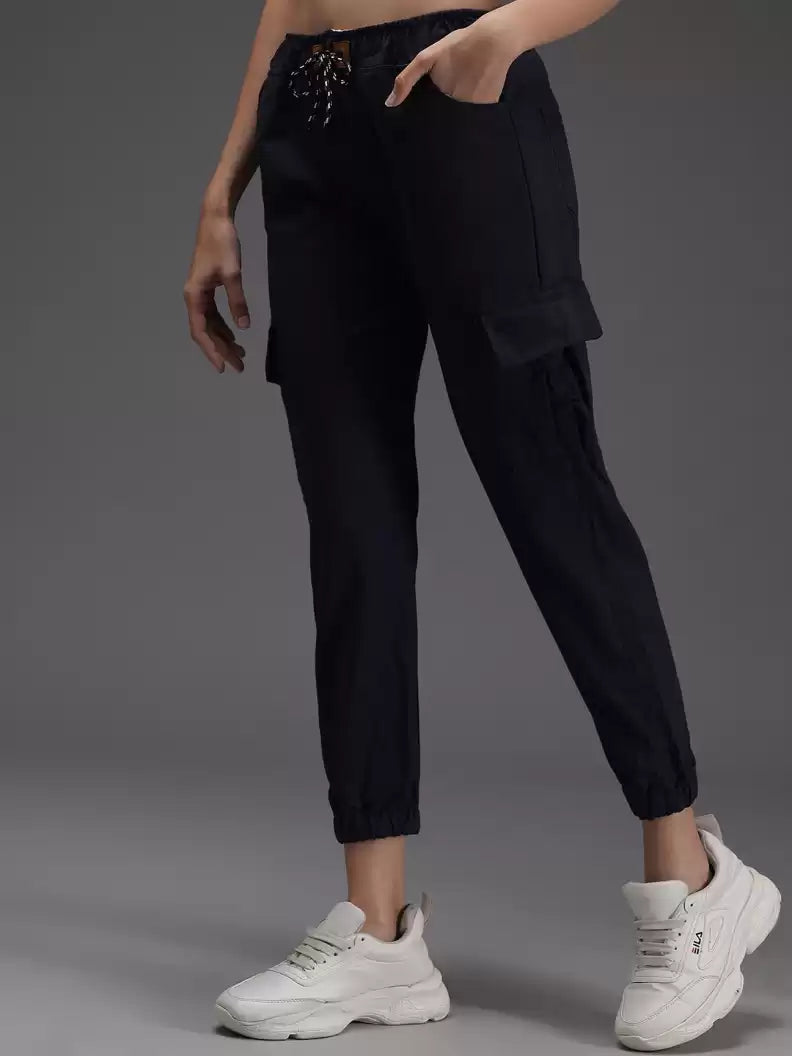 TANDUL Regular Fit Women Dark Blue Cotton Blend Trousers Trousers Lace Delicate Trousers Lace Delicate TANDUL Regular Fit Women Dark Blue Cotton Blend Trousers Trousers Lace Delicate Trousers Lace Delicate