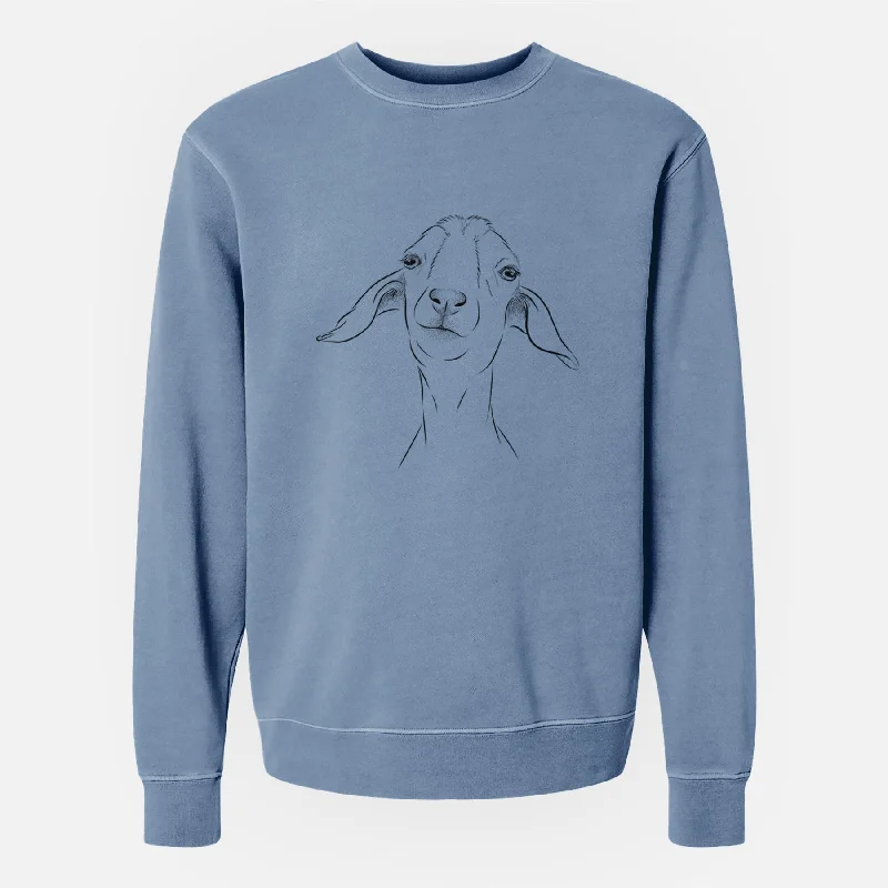 Bare Kara Dune the Spanish Boer Goat - Unisex Pigment Dyed Crew Sweatshirt Hoodie with Belted Waist Structured Tailored Hoodie with Belted Waist Structured Tailored