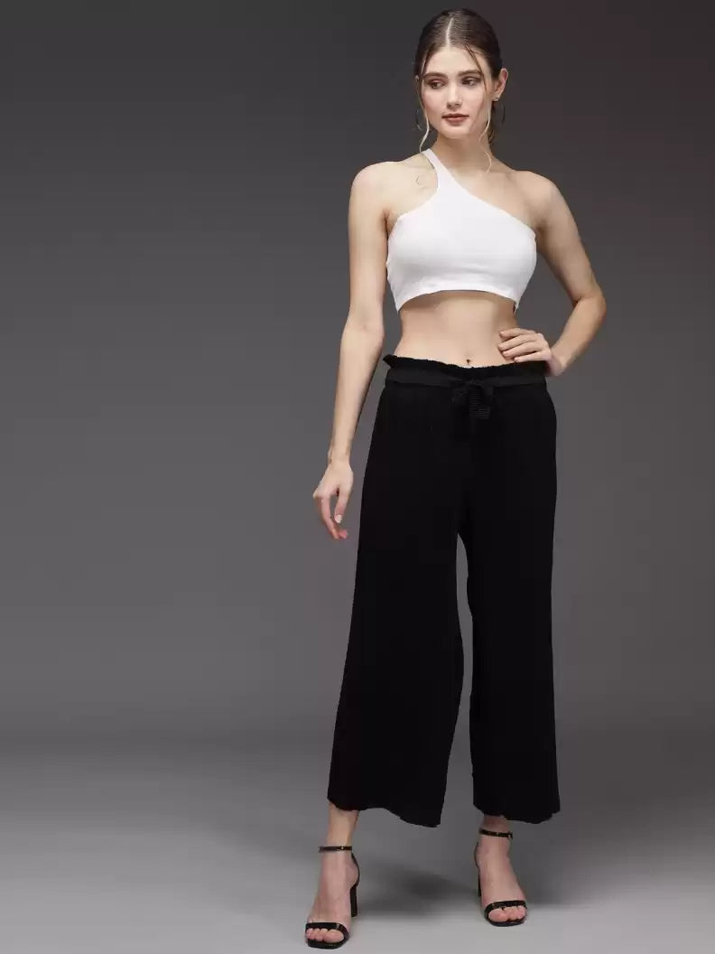 TANDUL Regular Fit Women Black Georgette Trousers Trousers Cargo Utility Trousers Cargo Utility TANDUL Regular Fit Women Black Georgette Trousers Trousers Cargo Utility Trousers Cargo Utility