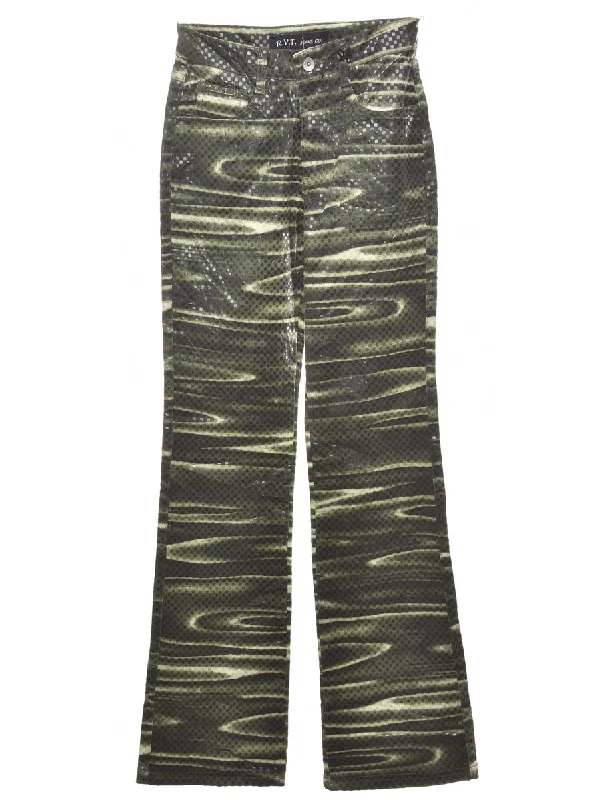 Olive Green Trousers - W23 - Marketplace Trousers Elastic Waist Soft Trousers Elastic Waist Soft