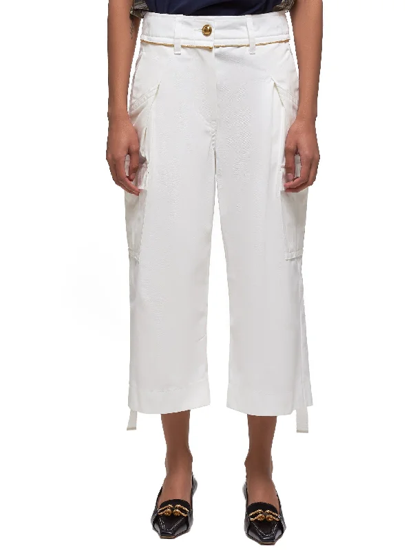 Cropped Trousers (04855-101-WHITE) Trousers sophisticated sleek Trousers sophisticated sleek Cropped Trousers (04855-101-WHITE) Trousers sophisticated sleek Trousers sophisticated sleek