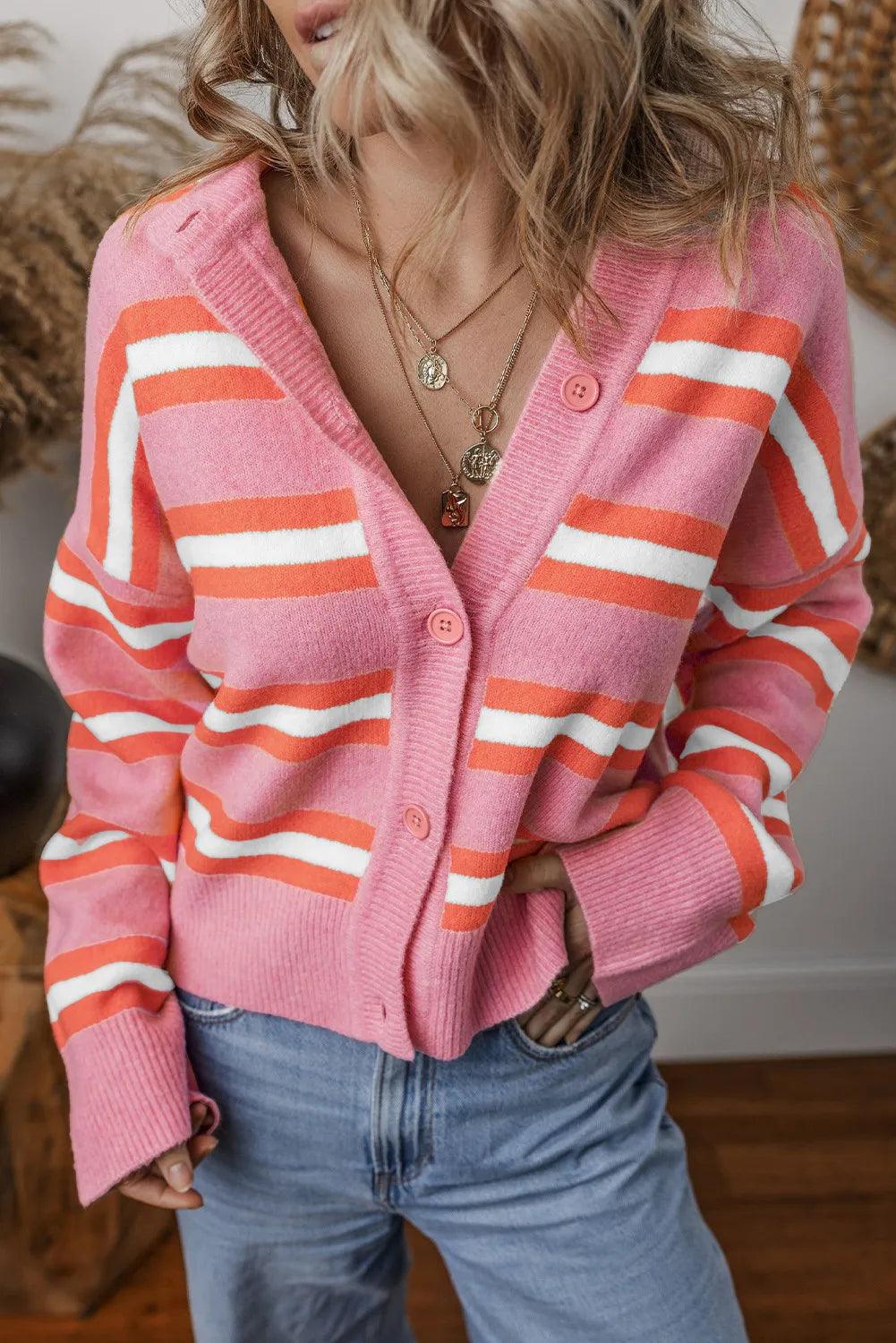 Striped Button Up Long Sleeve Cardigan Solid Print Embellished Solid Print Embellished Striped Button Up Long Sleeve Cardigan Solid Print Embellished Solid Print Embellished