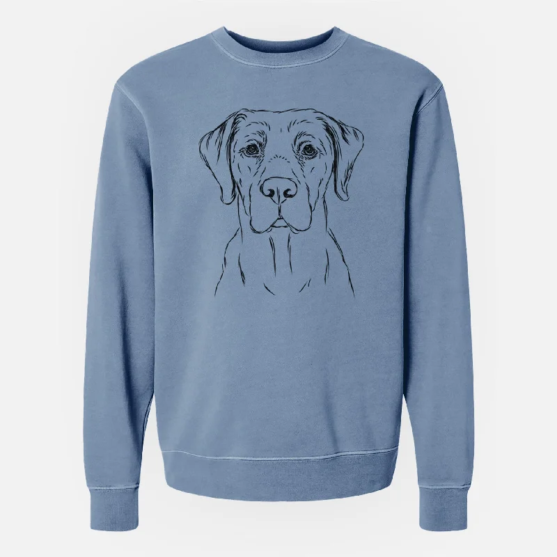 Bare Rowdy the Labrador Retriever - Unisex Pigment Dyed Crew Sweatshirt Hoodie with Hem Lace Feminine Delicate Hoodie with Hem Lace Feminine Delicate