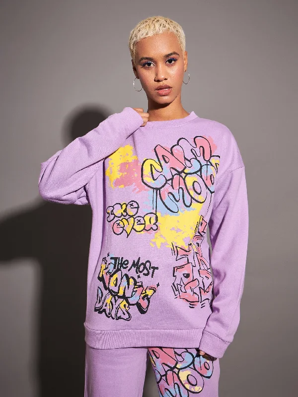 Women Lavender CALM MOOD Oversized Sweatshirt Hoodie with Oversized Fit Loose Comfortable Hoodie with Oversized Fit Loose Comfortable Women Lavender CALM MOOD Oversized Sweatshirt Hoodie with Oversized Fit Loose Comfortable Hoodie with Oversized Fit Loose Comfortable