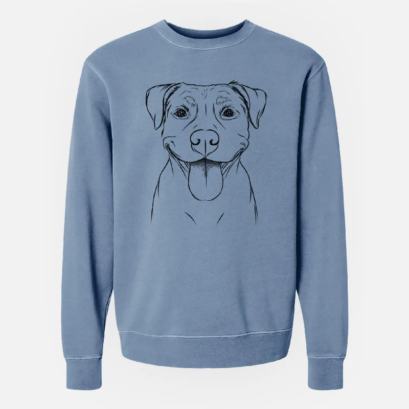 Bare Parker the Pitbull - Unisex Pigment Dyed Crew Sweatshirt Hoodie with Pastel Soft Subtle Hoodie with Pastel Soft Subtle