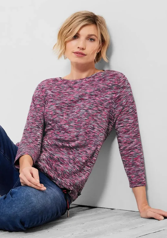 Cecil Melange Pattern Knit Top, Pink Organic Knit Top