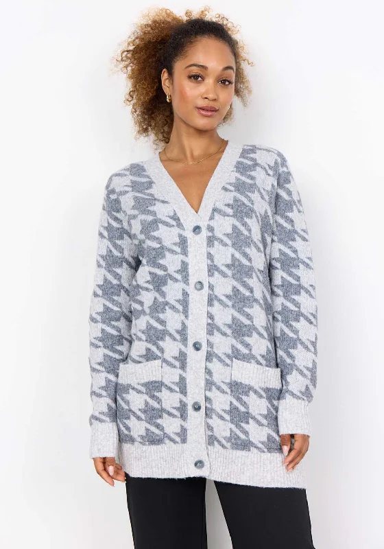 Soyaconcept Ine Houndstooth Cardigan, Grey Wool Cardigan Cotton Cardigan Cashmere Cardigan Wool Cardigan Cotton Cardigan Cashmere Cardigan