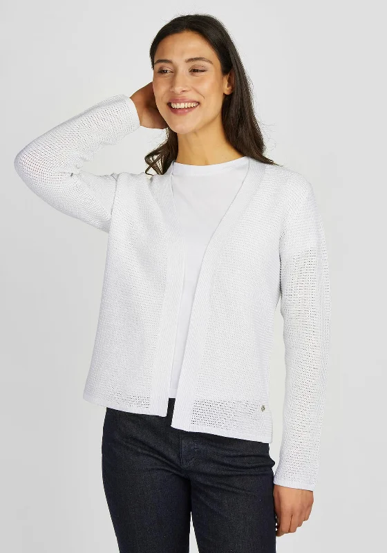 Rabe Ajour Open Knit Cardigan, Off-White Wool Fabric Cashmere Fabric Tweed Fabric Wool Fabric Cashmere Fabric Tweed Fabric