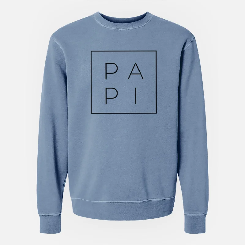 Papi Boxed - Unisex Pigment Dyed Crew Sweatshirt Hoodie with Button Classic Timeless Hoodie with Button Classic Timeless Papi Boxed - Unisex Pigment Dyed Crew Sweatshirt Hoodie with Button Classic Timeless Hoodie with Button Classic Timeless