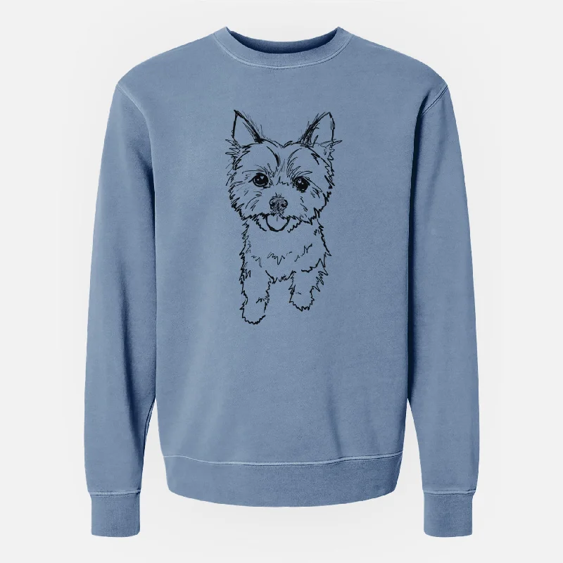 Doodled Axl the Yorkshire Terrier - Unisex Pigment Dyed Crew Sweatshirt Hoodie with Pastel Soft Subtle Hoodie with Pastel Soft Subtle Doodled Axl the Yorkshire Terrier - Unisex Pigment Dyed Crew Sweatshirt Hoodie with Pastel Soft Subtle Hoodie with Pastel Soft Subtle