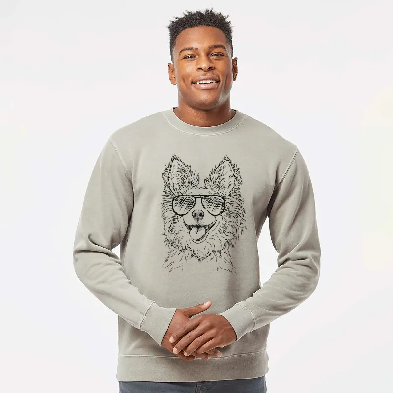 Aviator Jasper the Pomchi - Unisex Pigment Dyed Crew Sweatshirt Hoodie with Rhinestones Sparkly Elegant Hoodie with Rhinestones Sparkly Elegant Aviator Jasper the Pomchi - Unisex Pigment Dyed Crew Sweatshirt Hoodie with Rhinestones Sparkly Elegant Hoodie with Rhinestones Sparkly Elegant