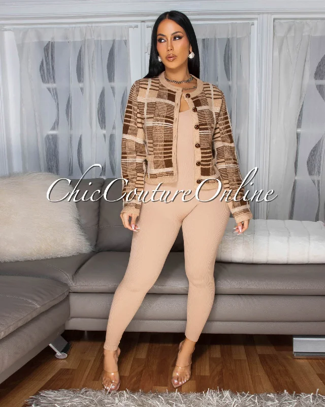 Poppy Mocha Multi Tone Knit Cardigan Handmade Hand-knitted Hand-woven Handmade Hand-knitted Hand-woven Poppy Mocha Multi Tone Knit Cardigan Handmade Hand-knitted Hand-woven Handmade Hand-knitted Hand-woven