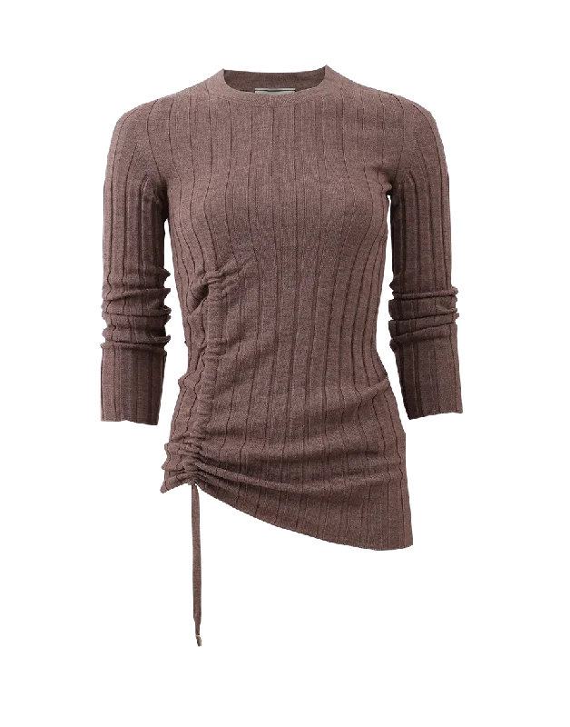 Ruched Knit Top Business Knit Top