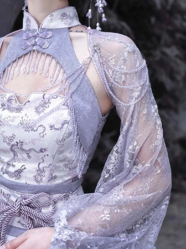 Chinese Style Beads & Lace Short Cardigan【s0000009038】 Embroidered Appliqued Beaded Embroidered Appliqued Beaded Chinese Style Beads & Lace Short Cardigan【s0000009038】 Embroidered Appliqued Beaded Embroidered Appliqued Beaded