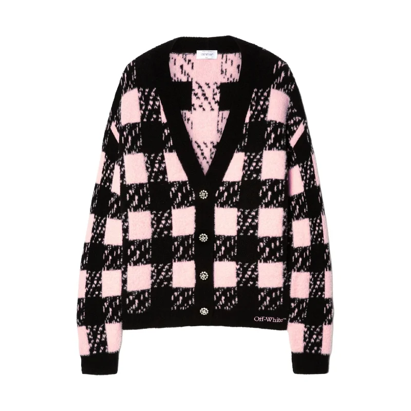 Vichy Cardigan (Black/Cloud Pink) Zippered Buttoned Snapped Zippered Buttoned Snapped Vichy Cardigan (Black/Cloud Pink) Zippered Buttoned Snapped Zippered Buttoned Snapped