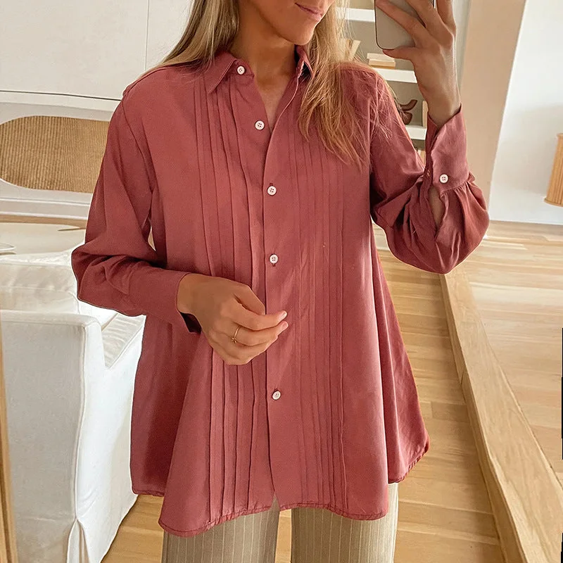 IKEARLAX solid color simple basic shirt 2025 foreign trade casual button cardigan shirt top women Rayon Fabric Velvet Fabric Corduroy Fabric Rayon Fabric Velvet Fabric Corduroy Fabric IKEARLAX solid color simple basic shirt 2025 foreign trade casual button cardigan shirt top women Rayon Fabric Velvet Fabric Corduroy Fabric Rayon Fabric Velvet Fabric Corduroy Fabric