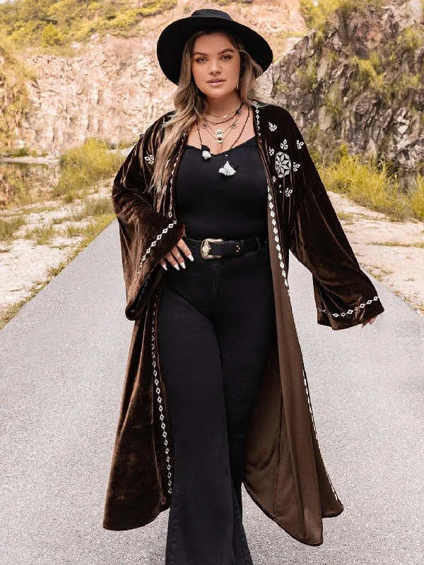 Plus Size Embroidery Open Front Long Sleeve Cardigan Ribbed Striped Patterned Ribbed Striped Patterned Plus Size Embroidery Open Front Long Sleeve Cardigan Ribbed Striped Patterned Ribbed Striped Patterned