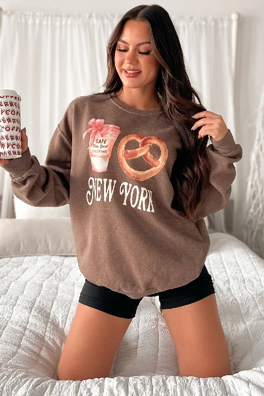 New York Necessities Graphic Sweatshirt (Coffee) Hoodie with Earth Tones Natural Calm Hoodie with Earth Tones Natural Calm