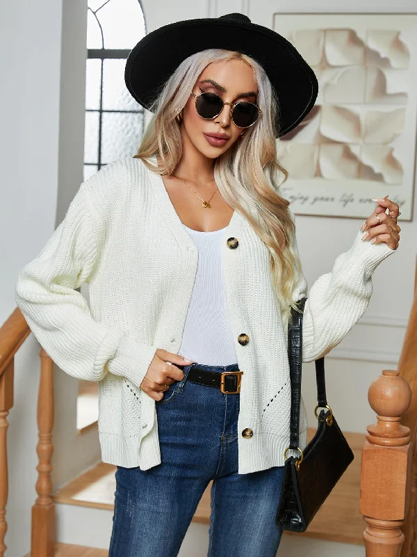 Button Up V-Neck Long Sleeve Cardigan Ribbed Striped Patterned Ribbed Striped Patterned Button Up V-Neck Long Sleeve Cardigan Ribbed Striped Patterned Ribbed Striped Patterned