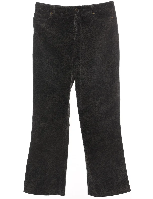 Rafaella Dark Grey Corduroy Fabric Trousers - W34 L31 Trousers cozy comfortable Trousers cozy comfortable