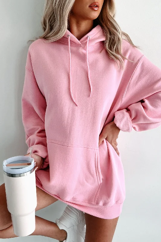 Lightweight Unisex Hoodie (Candy Pink) Hoodie with Button Placket Classic Preppy Hoodie with Button Placket Classic Preppy