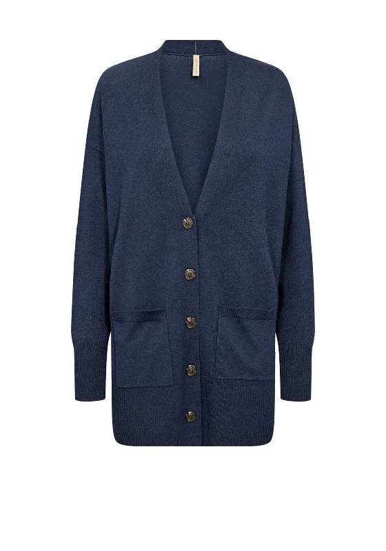 Soyaconcept Dollie V Neck Knit Cardigan, Navy Terry Terry Cloth Terry Knit Terry Terry Cloth Terry Knit