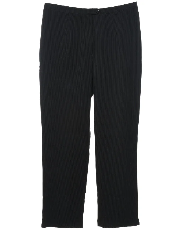 Pinstriped Black Trousers - W32 L28 Trousers Custom Made Trousers Custom Made