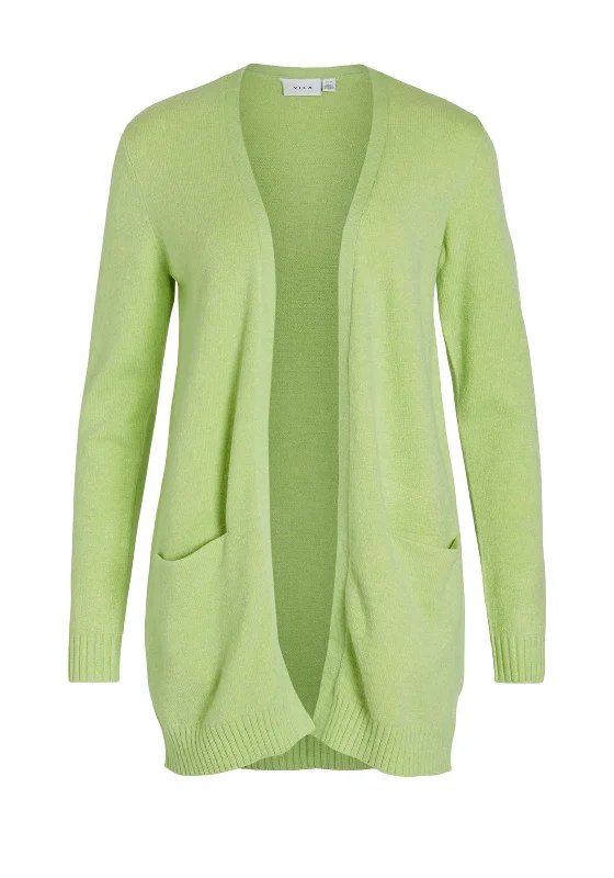 Vila Soft Knit Open Cardigan, Lettuce Green Zippered Front Buttoned Front Snap Front Zippered Front Buttoned Front Snap Front