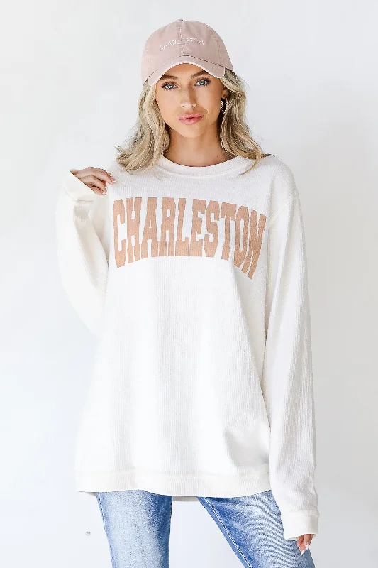 Charleston Corded Sweatshirt Hoodie with Snap Buttons Easy Quick Hoodie with Snap Buttons Easy Quick