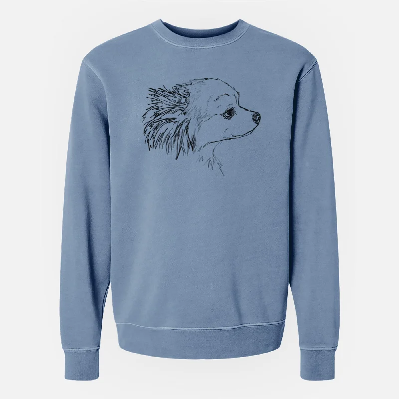 Doodled Charles the Pomchi - Unisex Pigment Dyed Crew Sweatshirt Hoodie with Velcro Closure Adjustable Secure Hoodie with Velcro Closure Adjustable Secure Doodled Charles the Pomchi - Unisex Pigment Dyed Crew Sweatshirt Hoodie with Velcro Closure Adjustable Secure Hoodie with Velcro Closure Adjustable Secure