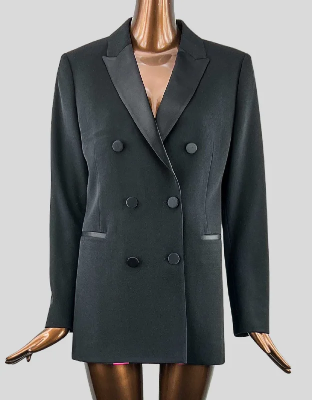 PAUL SMITH Double-Breasted Tuxedo Blazer With Satin Details - 44 IT | 8 US Women's Fashion Blazer