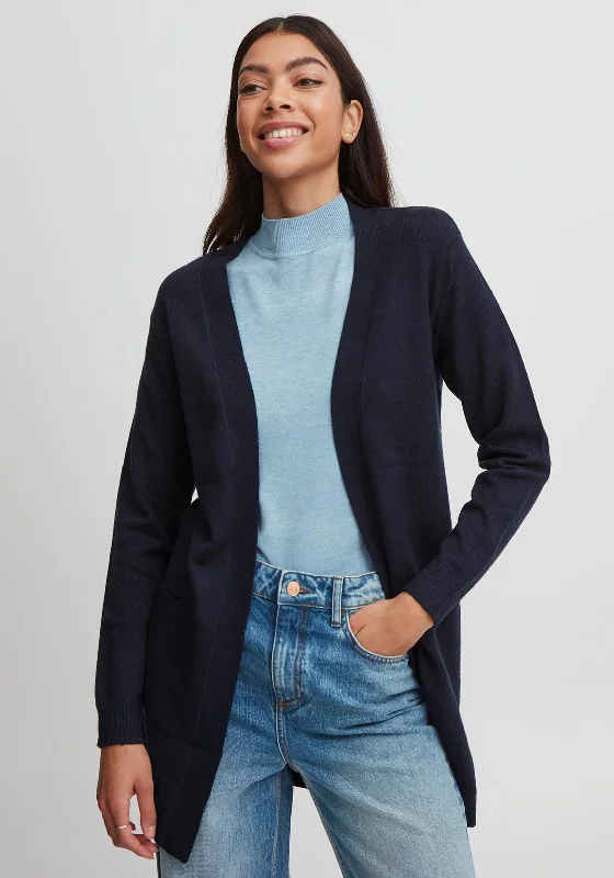 b.young Nonina Long Open Cardigan, Copenhagen Night Wool Cardigan Cotton Cardigan Cashmere Cardigan Wool Cardigan Cotton Cardigan Cashmere Cardigan