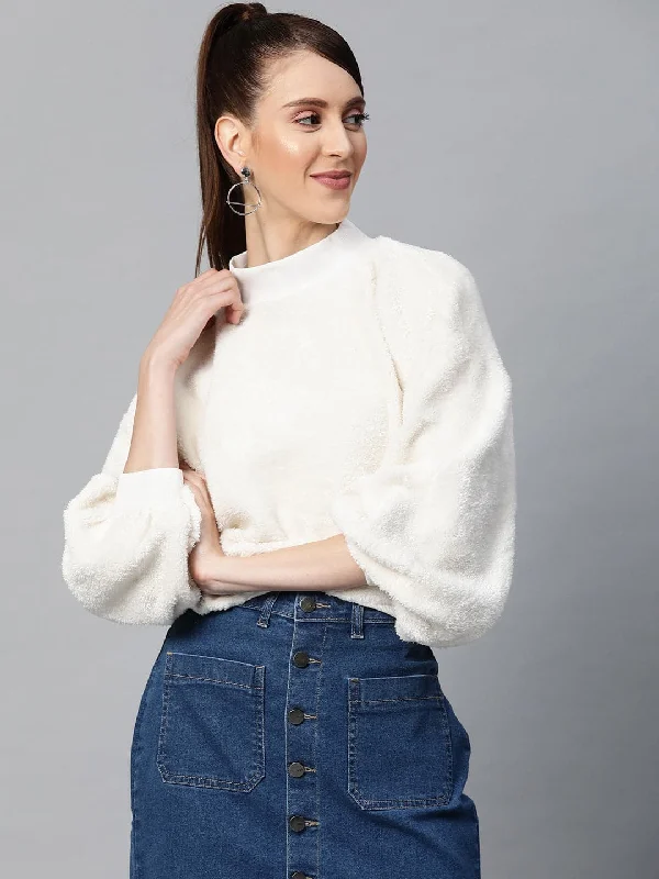 White Balloon Sleeve Faux Fur Sweatshirt Hoodie Crop Top Short Trendy Hoodie Crop Top Short Trendy White Balloon Sleeve Faux Fur Sweatshirt Hoodie Crop Top Short Trendy Hoodie Crop Top Short Trendy