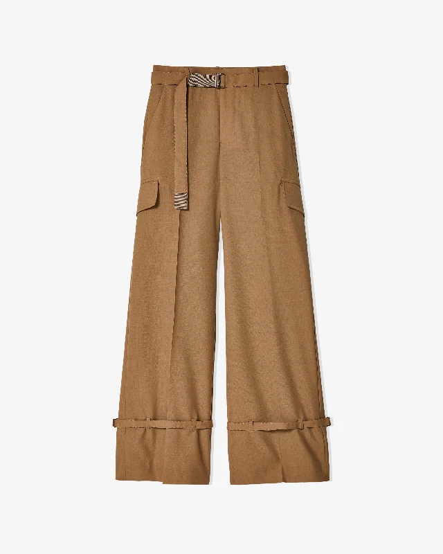 Sacai - Women's Wide Leg Trousers - (Beige) Trousers chic fashionable Trousers chic fashionable Sacai - Women's Wide Leg Trousers - (Beige) Trousers chic fashionable Trousers chic fashionable
