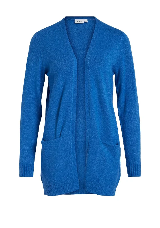 Vila Soft Knit Open Cardigan, Lapis Blue Stretchy Elastic Breathable Stretchy Elastic Breathable