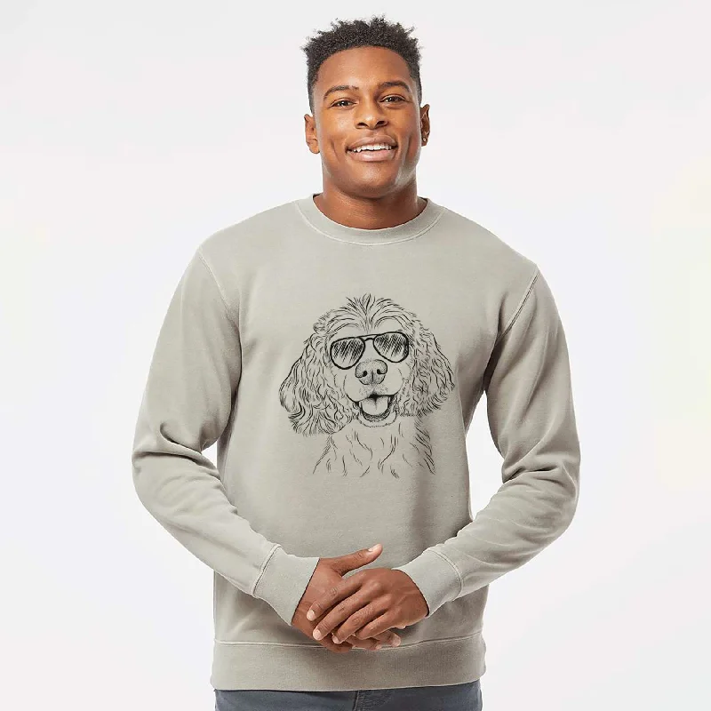 Aviator Cricket the American Cocker Spaniel - Unisex Pigment Dyed Crew Sweatshirt Hoodie with Slim Fit Tailored Modern Hoodie with Slim Fit Tailored Modern