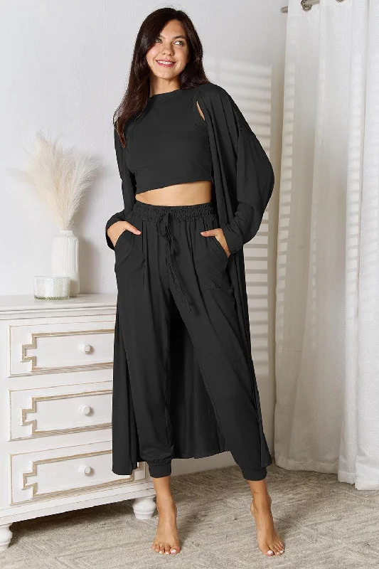 Tank, Pants, and Cardigan Set with Pockets Beaded Cardigan Sequined Faux Fur Beaded Cardigan Sequined Faux Fur Tank, Pants, and Cardigan Set with Pockets Beaded Cardigan Sequined Faux Fur Beaded Cardigan Sequined Faux Fur