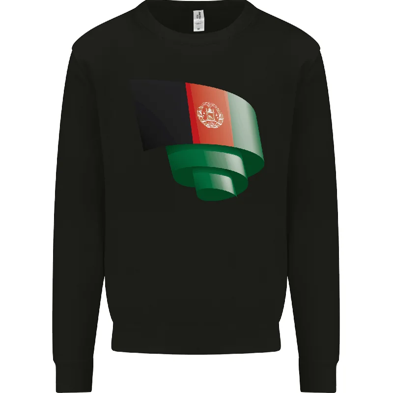 Curled Afghanistan Flag Afghan Day Football Mens Sweatshirt Jumper Hoodie with Raw Hem Edgy Unfinished Hoodie with Raw Hem Edgy Unfinished