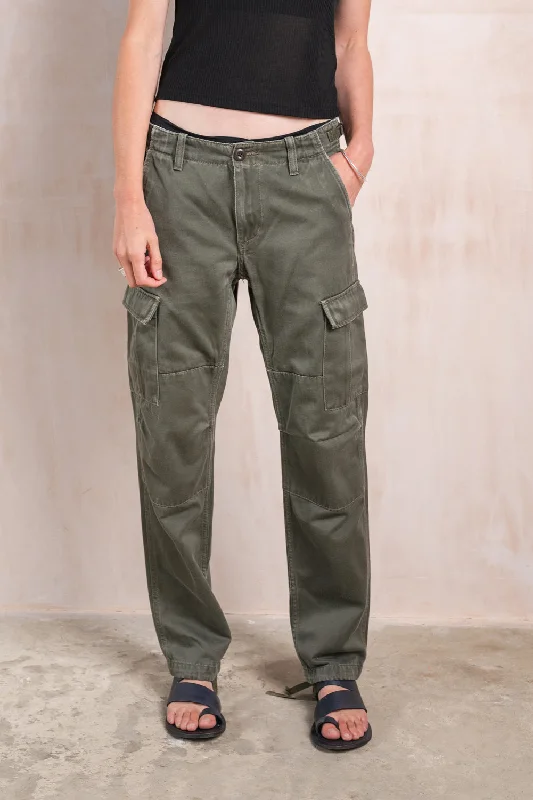 Carhartt Khaki Aviation Trousers Trousers Leather Faux Trousers Leather Faux