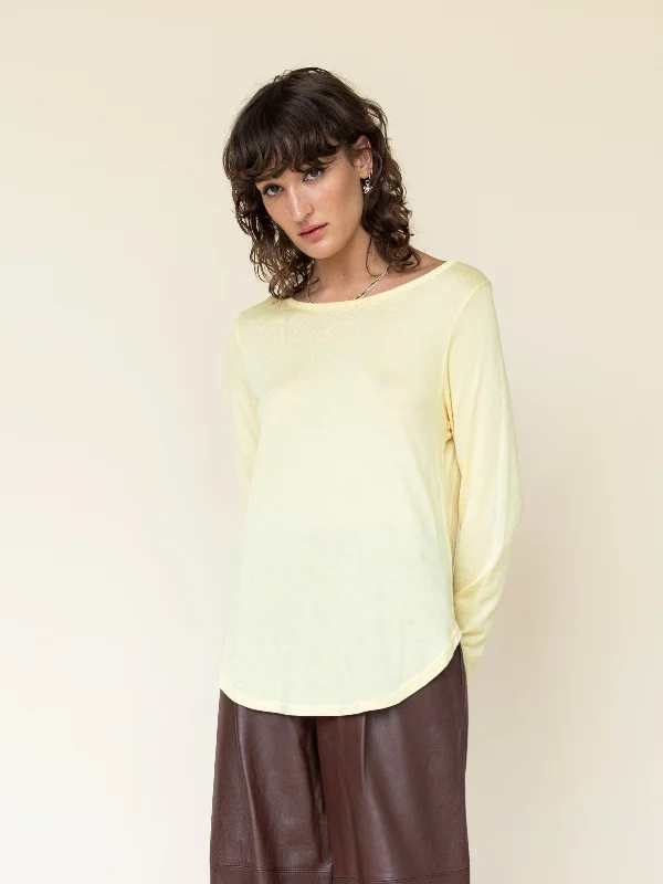 Lemon Knit Top Minimalist Knit Blouse