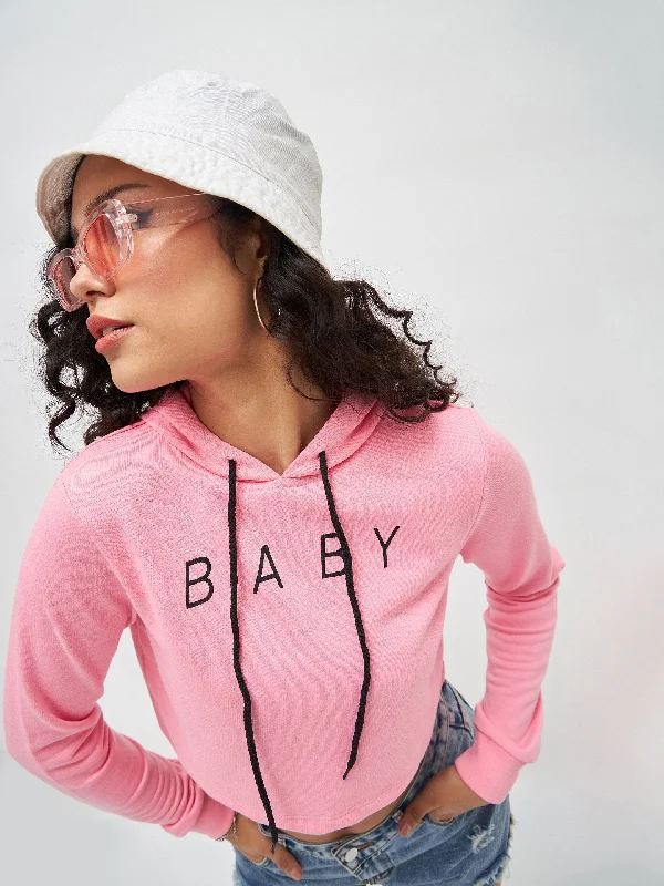 Pink Baby-Print Crop Boxy Hoodie Hoodie with Hem Patch Decorative Personalized Hoodie with Hem Patch Decorative Personalized Pink Baby-Print Crop Boxy Hoodie Hoodie with Hem Patch Decorative Personalized Hoodie with Hem Patch Decorative Personalized