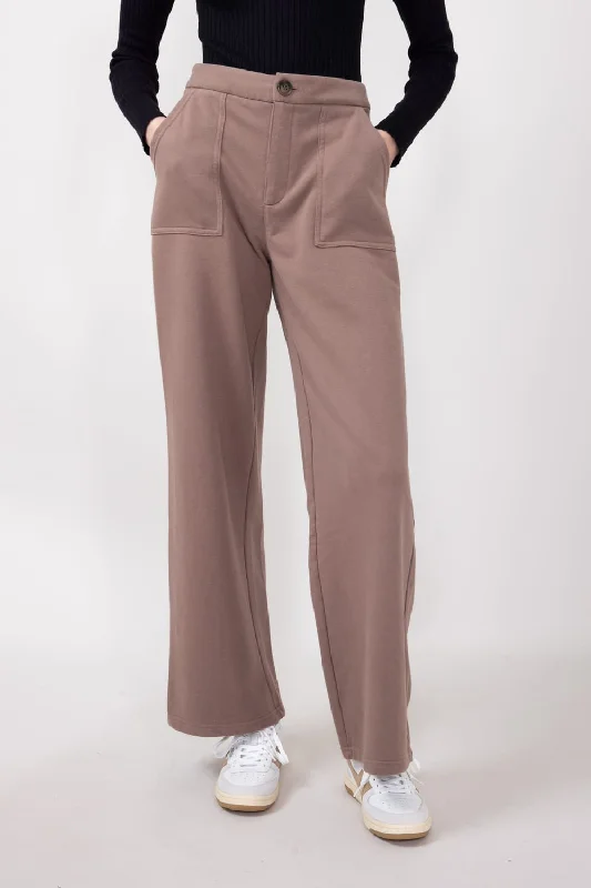 Straight Leg Trouser Sweatpants for Women in Mocha | FP3362-MOCHA Trousers Versatile Stylish Trousers Versatile Stylish