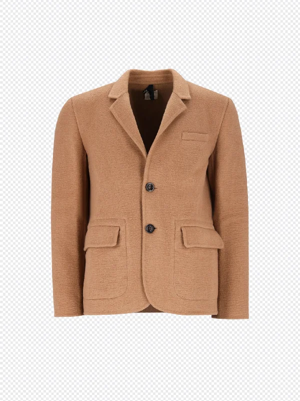 single-breasted camel-hair blazer Women's Classic Blazer