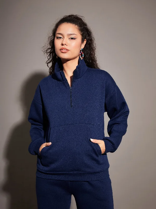 Women Navy Fleece Front Zipper Sweatshirt Hoodie with Zipper Placket Modern Functional Hoodie with Zipper Placket Modern Functional Women Navy Fleece Front Zipper Sweatshirt Hoodie with Zipper Placket Modern Functional Hoodie with Zipper Placket Modern Functional